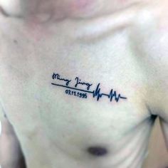 Top 57 Name Tattoo Ideas [2020 Inspiration Guide] Name And Date Tattoo, Name Tattoos For Girls, Birthdate Tattoo, Tattoo On Chest, Date Tattoo, Tattoo Homme, Baby Tattoo Designs, Baby Name Tattoos