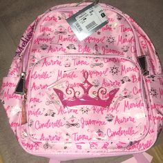 Disney Backpack Melissa Embroidered New With Tags Disney Student Backpack, Cute Pink Backpack For Disney Trips, Pink Disney Backpack For Back To School, Pink Disney Bag For Daily Use, Mickey Backpack, Disney Boutique, Mickey Mouse Backpack, Disney Bags Backpacks, Plaid Backpack