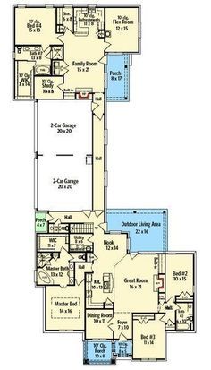 this is the floor plan for these two story house plans, which are very large and open