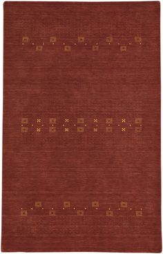 an orange and brown rug with small squares on it