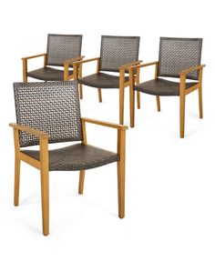 four chairs sitting side by side on a white background