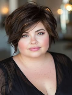 Best Haircuts for Plus-Size Individuals: Stylish and Flattering Ideas Short Hair For Plus Size Women, Short Haircuts For Plus Size Women, Plus Size Bob Haircut, Haircut For Plus Size Women, Pixie Cut For Round Face Plus Size, Short Hair For Round Face Plus Size, Plus Size Haircut Double Chin, Plus Size Short Hair, Haircuts For Plus Size Women