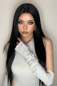 Tara Lynn's Black Long Lace Front Straight Synthetic Wigs 26" - Tara Lynn's Boutique Mannequin Hair, Lace Front Straight, Take Care Of Your Hair, Affordable Wigs, Straight Lace Front Wigs, Black Wig, Wig Making, Long Wigs, Hair Game