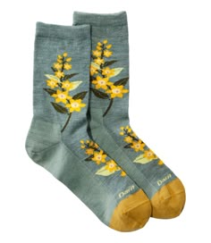 Women's Darn Tough Blossom Lifestyle Crew Sock | Socks at L.L.Bean Hiking Socks Womens, Darn Tough Socks, Wool Hiking Socks, Womens Wool Socks, Moisture Wicking Socks, Silly Socks, Base Layer Women, Casual Footwear, Crew Sock