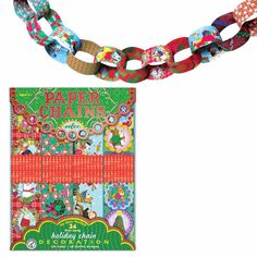 Paper Chains Kit - Holiday - eeBoo - Bella Luna Toys Christmas Paper Chains, Paper Chain, Christmas Decorations Garland, Paper Chains, Pine Cone Decorations, Family Coloring, Holiday Garlands, Artificial Wreath, Paper Garland