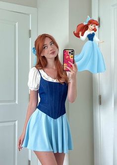 Cute Hot Halloween Costumes Women, Modern Aurora Costume, Unique Disney Costume, Old Movie Halloween Costumes, Pochohauntus Costume, Giselle Halloween Costume, Disney Princess Rave Outfits, Halloween Costumes Women Disney Princess, Ariel Outfit Ideas Casual