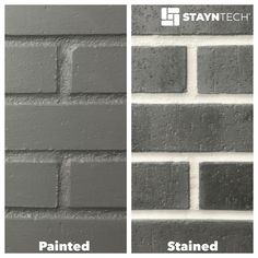 the same brick wall is shown in two different colors, one gray and one white