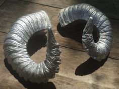 Metallic Silver Horns, "Silvermoon"  Silver monochromatic wearable ram, demon, pan horns - cosplay, Ram Horns Headpiece, Diablo Demon, Horns Cosplay, Crimson Rivers, Ram Horns, Silver Crown, Costume Hats, Silver Moon, Tampa Fl