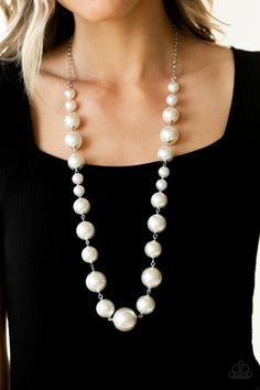 Paparazzi necklace; completely lead and nickel free.  All necklaces come with a free pair earrings! Paparazzi Jewelry Images, Pink Jewels, Long Pearl Necklaces, Pearl Necklace Earrings, White Pearl Necklace, Paparazzi Accessories, White Necklace, Paparazzi Jewelry, Boutique Jewelry