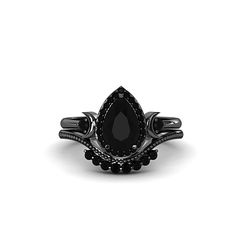 Moon Black Onyx Engagement Ring Set Antique Wedding Ring Set Vintage Pear Shaped Black Onyx Art Deco Bridal Ring Set Black Filled Ring Set Black onyx is thought by some to have protective qualities, making it advantageous to carry when traveling. It is said to be useful in fighting basic fears and helping to move beyond bad relationships--as well as to heal old emotional wounds Facts About Black Rhodium Jewelry: Black rhodium is a dark, metallic gray plating composed of rhodium and other metals that can coat any of our precious metal selections and give them a cool, edgy aesthetic. Facts About Vermeil Jewelry: Is gold vermeil good quality? After solid gold, gold vermeil is the highest quality type of gold tone jewelry that you can buy. It is a great option for those who are seeking an affo Black Spinel Wedding Jewelry, Fine Black Spinel Jewelry For Wedding, Black Spinel Fine Jewelry For Wedding, Gothic Black Formal Ring, Luxury Black Spinel Jewelry For Wedding, Black Pear-shaped Wedding Jewelry, Fine Black Enamel Jewelry For Wedding, Black Pear-shaped Jewelry For Weddings, Wedding Jewelry With Black Diamonds