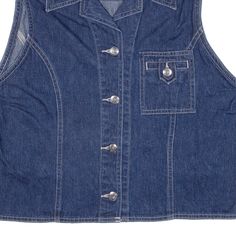 Item is in good used condition. >Size: M >Armpit To Armpit: 19" >Armpit To Cuff: N/A" >Collar To Hem: 20" Blue Denim Vest In Y2k Style, Blue Denim Y2k Vest, Y2k Blue Denim Vest, Y2k Denim Blue Denim Top, Y2k Style Denim Top, Denim Gilet, Wholesale Shoes, Ring Pendant Necklace, Reusable Bags