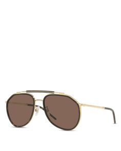 Dolce & Gabbana Aviator Sunglasses, 57mm Protection Logo, Aviator Sunglasses, Brown Gold, Dolce And Gabbana, Jewelry Accessories, Pick Up, In Store, Buy Online, Sunglasses