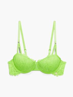 Savage Not Sorry Lightly Lined Lace Balconette Bra in Green | SAVAGE X FENTY Green Bra, Lace Balconette, Not Sorry, Sorry Not Sorry, Savage X Fenty, Black Caviar, Balconette Bra, Everyday Bra, Stretch Lace