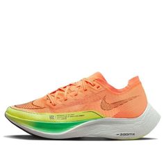 (WMNS) Nike ZoomX Vaporfly Next% 2 'Peach Cream Green Shock' CU4123-801 (SNKR/Low Top/Women's/Non-Slip/Wear-resistant) Orange Running Shoes For Spring Sports, Spring Sports Orange Running Shoes, Spring Orange Sports Running Shoes, Spring Orange Running Shoes For Sports, Peaches Cream, Low Top Sneakers, Nike Zoom, Hoka Running Shoes, Low Top