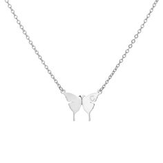 Elevate your style with our Butterfly Initial Letter Necklace. Crafted from high-quality stainless steel, this necklace combines elegance with durability, ensuring a piece that will last for years to come. The focal point of this necklace is a delicate butterfly pendant, beautifully embellished with an initial. The butterfly symbolizes grace, transformation, and freedom, making it a meaningful and enchanting choice. Available in both gold tone and silver tone, you can choose the finish that best Stainless Steel Butterfly Necklace Gift, Butterfly Shaped Stainless Steel Necklace For Gift, Butterfly Shaped Stainless Steel Jewelry For Gifts, Personalized Silver Butterfly Necklace, Butterfly Charm Necklaces For Mother's Day, Personalized Silver Butterfly Pendant Necklace, Mother's Day Silver Butterfly Charm Necklace, Personalized Elegant Butterfly Necklace, Silver Minimalist Butterfly Necklace With Adjustable Chain