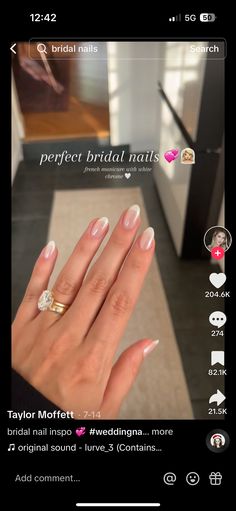 Bridal Nails French, French Bride, Nails Bridal, Engagement Nails, Smink Inspiration, Wedding Nail, Bride Nails, Nails French, Neutral Nails