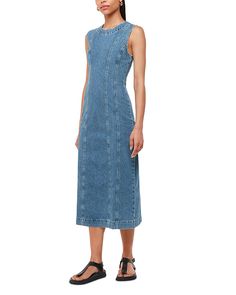 Find WHISTLES Sleeveless Midi Dress on Editorialist. Whistles Sleeveless Denim Midi Dress.Color:Denim.Size:4 UK/0 US.Material:100% cotton.Dresses. Non-stretch Sleeveless Denim Dress For Summer, Blue Sleeveless Denim Dress With Button Closure, Sleeveless Non-stretch Denim Summer Dress, Trendy Sleeveless Dark-wash Denim Dress, Sleeveless Non-stretch Medium Wash Denim Dress, Denim Chambray Dress, Denim Midi Dress, Ruched Midi Dress, Pleated Midi Dress