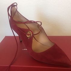 Brand New Never Worn Worth $375 Red Suede Heels, Salvatore Ferragamo Shoes, Ferragamo Shoes, Red Suede, Suede Heels, Salvatore Ferragamo, Character Shoes, Shoes Women Heels, Dance Shoes