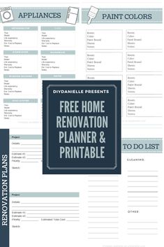 the free home renovation planner and printables are available for purchase at this site