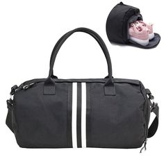 Type of sports:  Fitness  
  Material:  Canvas  
  Capacity:  20-35L  
  L Size:  28*49*21 cm(H*L*W)  
  M Size :  24*42*21 cm(H*L*W) Sporty Black Weekender Bag For Outdoor Activities, Sporty Black Weekender Bag For Outdoor, Functional Black Weekender Bag For Sports, Functional Black Weekender Bag For Gym, Black Duffle Bag For Outdoor Activities, Practical Black Duffle Bag For Gym, Black Duffle Bag With Zipper For Gym, Sporty Black Duffle Bag For Everyday Use, Black Gym Duffle Bag With Zipper Closure