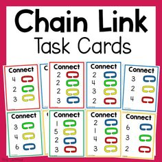 the chain link task cards are set up to help students learn how to use them