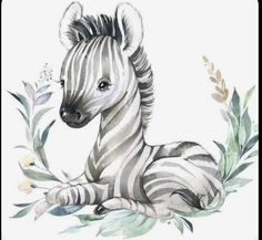 a drawing of a baby zebra laying down