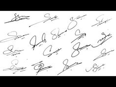 the signatures of many famous people, including one in black and white with writing on it