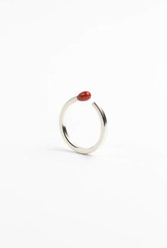 Unlit Matchstick Sterling Silver Ring PERFECT MATCH. Handmade - Etsy Strawberry Jewelry, Red Band, Strawberry Quartz, Star Ring, Recycled Sterling Silver, Latvia, Rings Statement, Perfect Match, Sterling Silver Ring