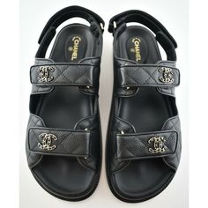 Chanel 21c Black Caviar Gold Cc Logo Mule Slide Strap Flat Teva Dad Sandal 39 ********** Chanel ********** Brand: Chanel Size: 39 (Know Your Chanel Size) Name: Dad Sandals Color: Black Style: 21c Style#: G35927 X56140 94305 Material: Grained Calfskin Cc Light Gold Chain Logo On Straps Black Caviar Grained Calfskin Stitch Quilted Material Hook And Loop Adjustable Double Straps Brand New In Box, Comes With Original Box And Dust Bag 100% Authentic Or Your Money Back Great Gift I Ship Worldwide Any Nike Shox Shoes, Chain Logo, Dad Sandals, Black Gladiator Sandals, Chanel Brand, Platform Converse, Leather Gladiator Sandals, Chanel Sandals, Green Sneakers