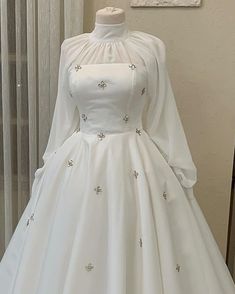 Prom Dress With Long Sleeves, Cinderella Prom, Midi Prom Dress, Tulle Balls, Ball Gown Dress, Modest Prom, High Neck Designs, Prom Dresses Modest, Tulle Ball Gown