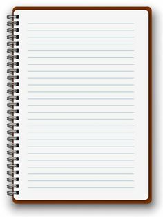 an open notebook with lined paper on top