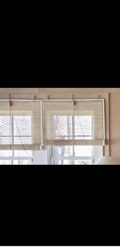 two windows with blinds in front of them