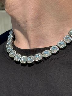 14k White Gold Iced Out Diamond Necklace Clustered Tennis Chain Metal: 14K White Gold  Stones: Lab Simulated VVS Cubic Zirconia  Width: 12.5mm Length: 18, 20, 24 Shipping: 2-4 Days Not satisfied? No problem contact us for a FULL refund. White Gold Necklace, Tennis Chain, White Gold Necklaces, Diamond Cluster, Chains Necklace, Necklace Etsy, Diamond Necklace, Cubic Zirconia, Tennis