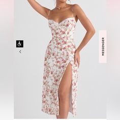 New With Tags Grunge Style Outfits, Flower Print Long Dress, Pretty Floral Dress, Floral Slip Dress, Midi Sundress, Split Maxi Dress, Floral Sundress, Maxi Robes, Suspender Dress