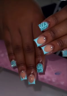 Extra Short Acrylic Nails Designs, Cute Freestyle Nails Short, Baddie Nails Instagram Short, Shorts Nails Acrylic, Short Set Acrylic Nails, Short Glam Nails, Short Acrylic Nails Blue, Blue Short Acrylic Nails, Shorties Nails Square