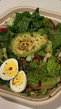 a salad with hard boiled eggs in it