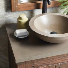 Native Trails - 36 Inch Native Stone Vanity Top - Vessel Cutout with N Concrete Vanity Top, Hammered Copper Sink, Concrete Vanity, Stone Vanity Top, Luxury Bathroom Vanity, Powder Room Sink, Stone Vanity, How To Polish Copper, Ideal Bathrooms