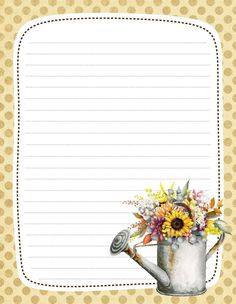 an old fashioned watering can with sunflowers and flowers on it, in front of a