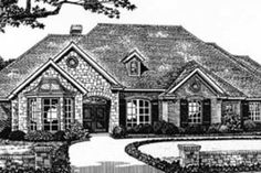 this is an artist's rendering of the front elevation of these european home plans