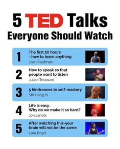 the five ted talks everyone should watch in their own words and numbers, but they don't know what to do with them