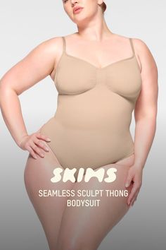 The internet’s favorite sculpting bodysuit, updated for an even better fit. This waist-cinching style enhances your shape with extra compression at the core and waist and has perfectly placed style lines that flatter your bust. Features adjustable straps, a wide crotch for added coverage, and an open gusset with snap closure. Fits true to size. | SKIMS Thong Bodysuit | Light Neutral | 4XL | Seamless Sculpt Sculpting Bodysuit, Cinched Waist, Shapewear, Snap Closure, The Internet, Adjustable Straps, Lounge Wear, Internet