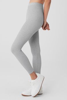 Ribbed High-Waist 7/8 Blissful Legging - Athletic Heather Grey Ribbed Leggings, Street Look, Back Women, Shopper Tote, Alo Yoga, Pretty Much, Bra Tops, Heather Grey, Heathers