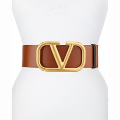 Valentino waist belt in box calf leather. Approx. measurements: 2.8"W (70mm). VRing logo buckle. Golden hardware. Made in Italy. Sale Store, Monogrammed Items, Waist Belt, Valentino Garavani, Leather Belt, Calf Leather, Neiman Marcus, Face Mask, Tops Designs