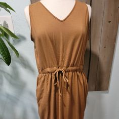 I Purchased This And Missed My Return Window. A Little Tight On Me. Casual Stretch Brown Maxi Dress, Casual Brown Stretch Maxi Dress, Brown Summer Loungewear Dress, Brown V-neck Dress For Loungewear, Brown V-neck Loungewear Dress, Cotton Dress Summer, Miss Me, Summer Cotton, Cotton Dresses