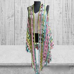 Crochet women long vest  Crochet Long Hole Beach Dress,  Knitted Symmetric Patterned Vest,   Crochet Boho Style Colorful Summer Beach Wear,HippieVest This hippie style shabby long cage patterned vest has been carefully knitted for you. this is standard size It is comfortable from size S to size xxl. If you wish, you can make very stylish combinations with bikinis, shorts and crop tops on the beach. Just tell me the colors you want and I will knit it for you.. you can contact me for color Multicolor Spring Vacation Vest, Green Beach Vest For Spring, Spring Sleeveless Crochet Cover-up, Sleeveless Crochet Cover-up For Spring, Bohemian Open Knit Beach Vest, Crochet Long Vest, Crochet Gilet, Patterned Vest, Vest Crochet