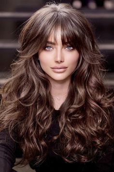 Layered Hairstyles, Haircut Styles, Wavy Hairstyles, Long Brown Hair, Bridal Hairstyles, Long Hair With Bangs, Long Layered Hair, Haircuts For Long Hair, Feathered Hairstyles