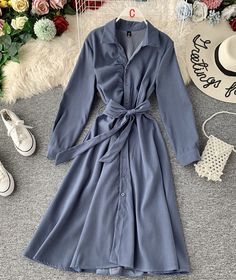 Retro V Neck Long Sleeve Dress Trench Coat on Luulla Outfits Juveniles, Textiles Ideas, V Neck Long Sleeve Dress, Dress Modern, Modern Dress, Cute Fits, Modest Fashion, Sleeve Dress, Trench Coat