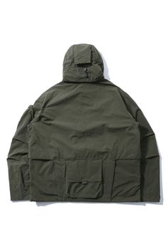 Shell: 70% recycled polyester 30% nylon  lining: 100% polyester  hooded jacket  front zip  multiple pockets and hidden zip compartments  face covering  velcro at sleeve  large pocket on back  made in korea Sea Ny, Black Boots Tall, Tall Leather Boots, Polo Sweater, Face Covering, Shell Jacket, Denim Overalls, Face Coverings, Engineered Garments