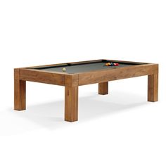 a pool table that is made out of wood