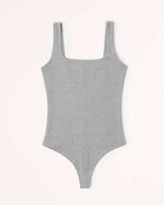 Women's Cotton Seamless Fabric Tank Bodysuit | Women's Tops | Abercrombie.com Tank Bodysuit, Wide Straps, Women's Tops, Square Neckline, Cotton Blend, Womens Tops, My Style, Square, Fabric